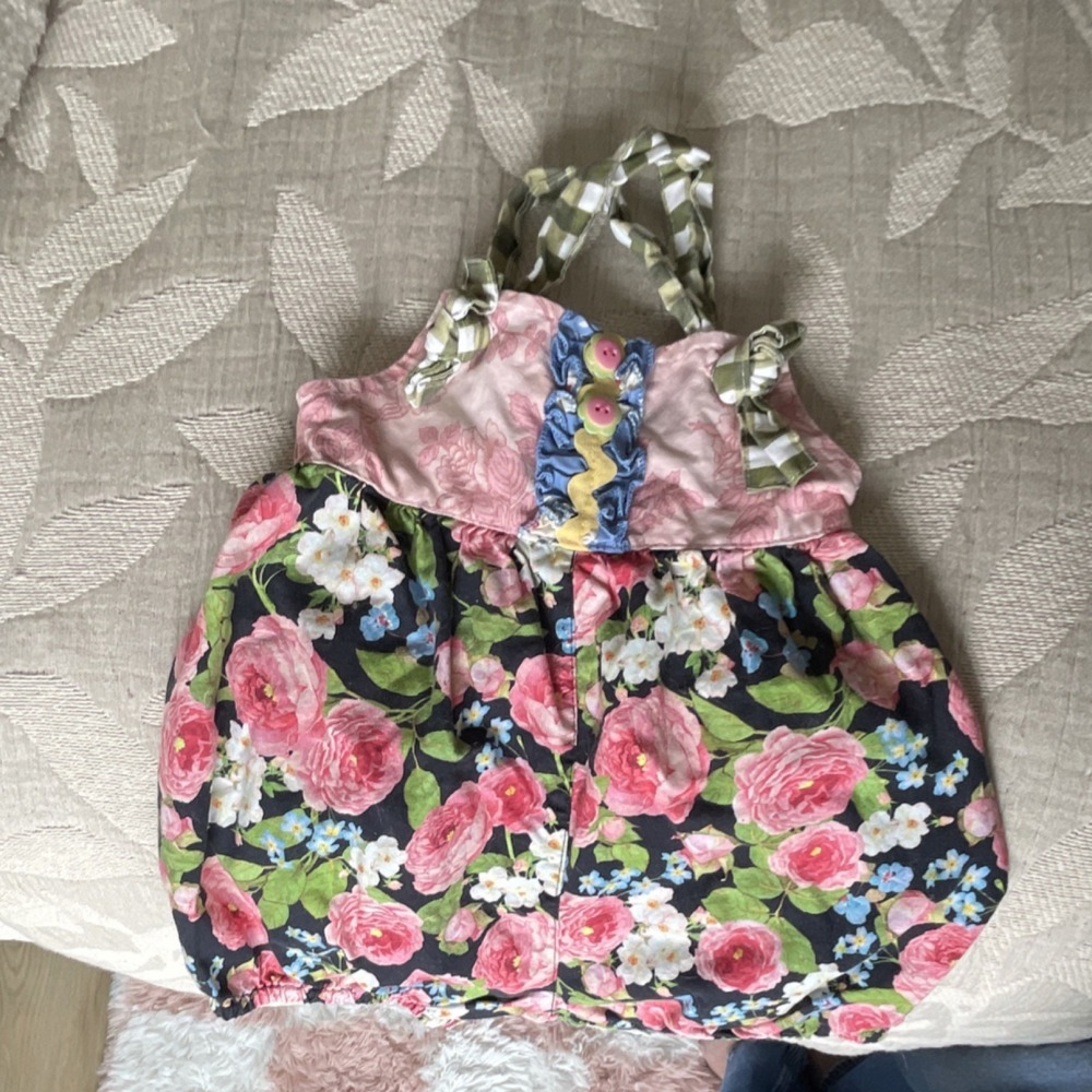 Platinum by mini Boden Floral Woven Cotton Romper Sleeveless Ruffle 18M Multi